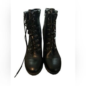 G by Guess Women's Black Combat Ankle Boots Size 10M